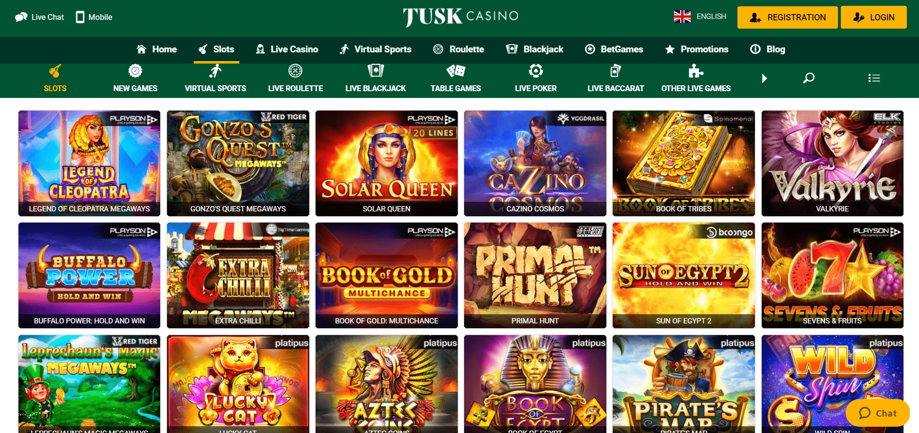 Tusk Casino Κουλοχέρηδες στο καζίνο Tusk